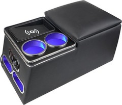 Upgrade Universal Center Console Organizer with Inductive Charging Black