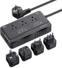 2000W Voltage Converter US to Europe for Hair Dryers, 7-In-1 220V to 110V Conver
