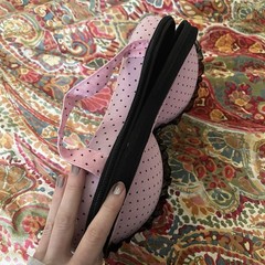 Pink Polka Dot Bra Bag Hard Case Luggage Travel Organizer Mesh Pocket Lingerie