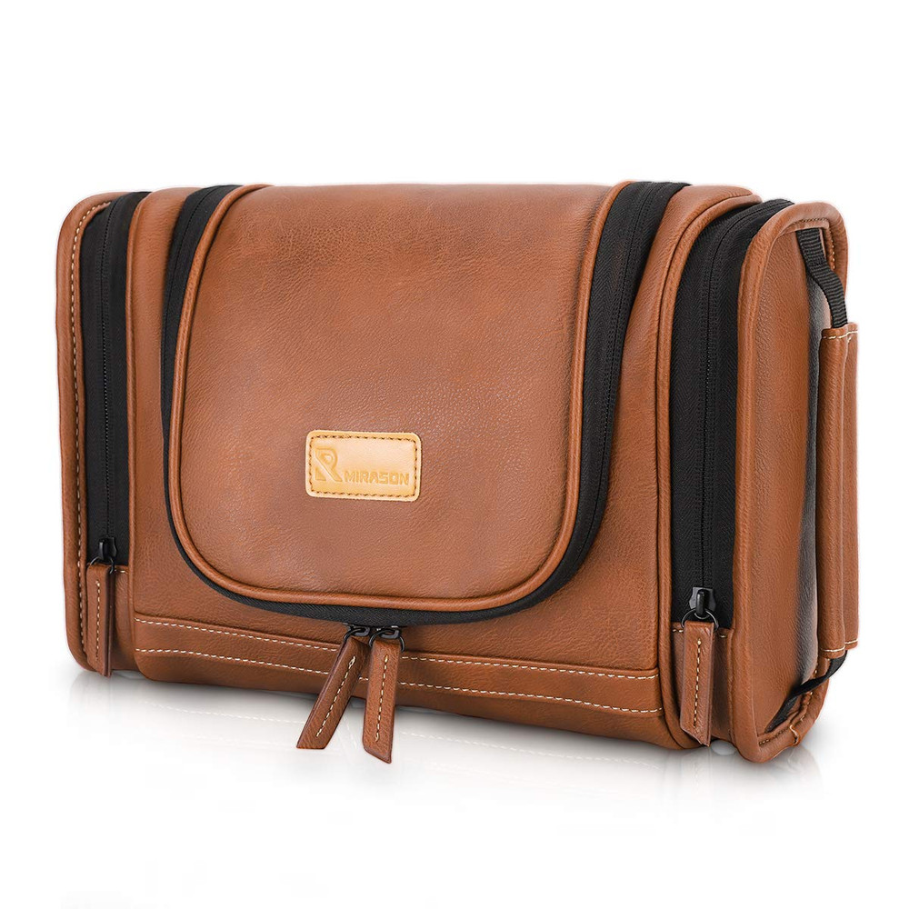 Travel Toiletry Bag, Hanging Toiletry Bag for Men, Leather Travel Shower Bag …