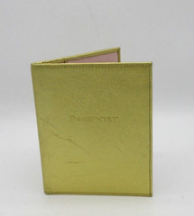 Graphic Image Leather Passport Wallet Holder NEW GOLD