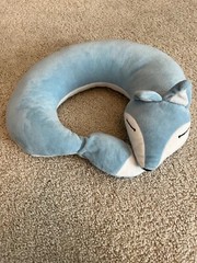 Blue Fox Travel Neck Pillow Plush – U-Shaped Animal Cartoon Kids & Adult Comfort
