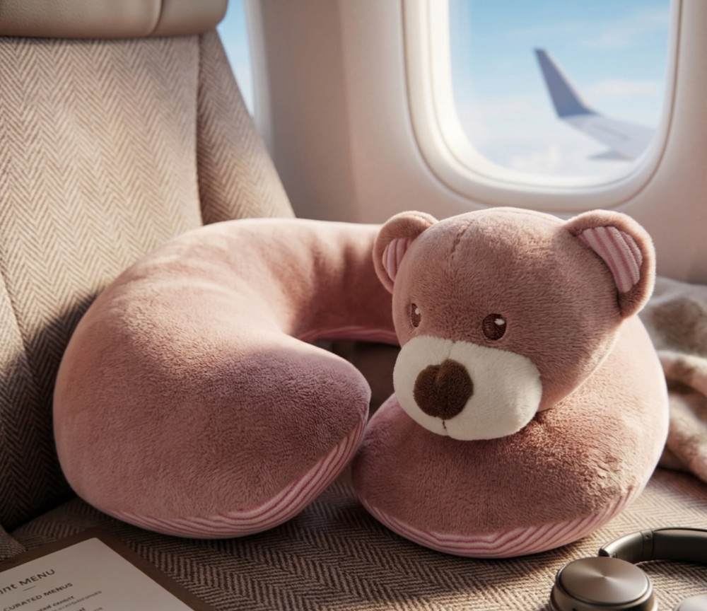 Kelly Baby Cream Pink Soft Bear Baby Travel Neck Pillow Kid’s