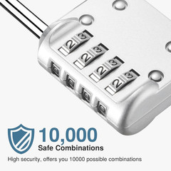 2 Pack 2.6 Inch Long Shackle Combination Lock 4 Digit Outdoor Waterproof Padlock