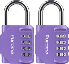 2 Pack Combination Lock for Locker 4 Digit Outdoor Waterproof Padlock for Sch…