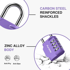 2 Pack Combination Lock for Locker 4 Digit Outdoor Waterproof Padlock for Sch…