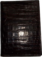 New brown crocodile printed leather passport case wallet credit ATM card case BN