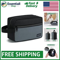 Compact Travel Toiletry Bag – Durable Polyester Makeup Organizer in Black