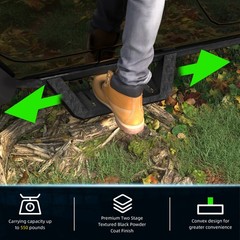 Running Boards for 2007-2018 Jeep Wrangler JK 4-Door 2-Step Black Powder Coated