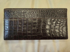 SMYTHSON Crocodile Embossed Leather Boarding Pass Travel Case BK/VG LTD From JP