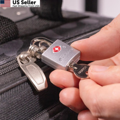 Master Lock Brass TSA Locks for Luggage with Key, 4 count (Pack of 1),