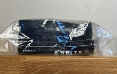 TUMI for Delta Black Amenity Kit Small Zippered Soft Travel Case Toiletry Bag