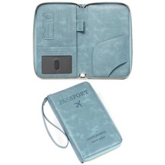 LEEXTON Leather RFID Blocking Passport 7.49″L x 4.53″W x 0.99″H, Light Blue