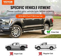 VEVOR Running Boards, 6″ Step Bars Compatible with 2015-2023 Ford F150-Crew Cab/
