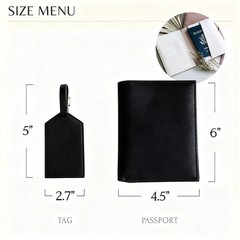Compact Luggage Tag & Passport Holder Set Travel-Friendly fits for Outdoor Trips