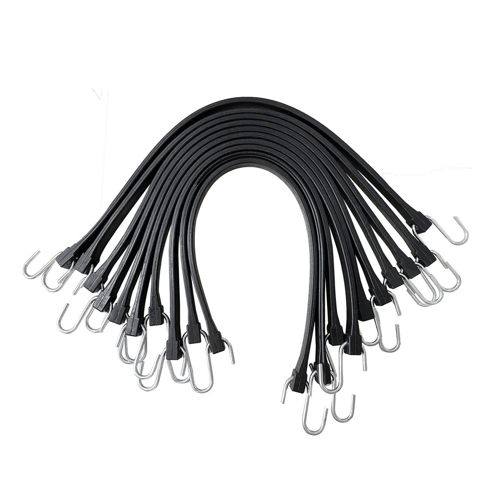 ROBLOCK 21″ Rubber Tarp Straps with 150% Max 21 Inch(pack of 10), Black