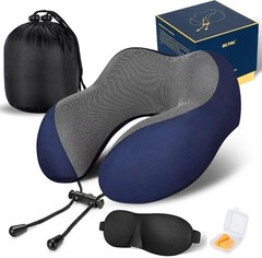 Ergonomic Travel Pillow – Pure Memory Foam, Adjustable, Lightweight & Portable