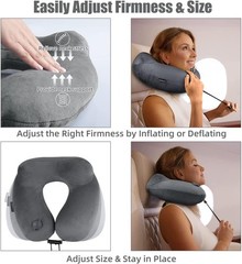 Adjustable Travel Neck Pillow for Airplanes, Super Soft