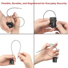 200 2 Pack 4 Digit Combination Flexible Cable Padlock,12 inch 30 cm Long Lock…