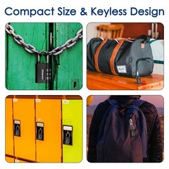 8 Pack Combination Lock, 3-Digit Waterproof Keyless Padlock, Zinc Alloy Outdoor