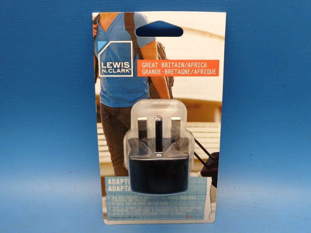(1) E105 Travel Adapter Plug GREAT BRITAIN AFRICA HONG KONG SINGAPORE IRELAND