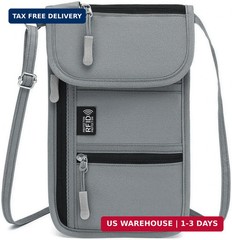 RFID Blocking Passport Holder for Travel Neck Wallet with Adjustable Lanyard 6 C
