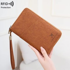 RFID Blocking Passport Wallet Travel Document Holder Zip Organizer7.9×5″/20x12cm