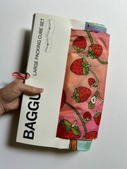 NEW! Baggu *LARGE* PACKING CUBE SET in “Carrots & Berries” Recyc. Nylon, Ltd. Ed