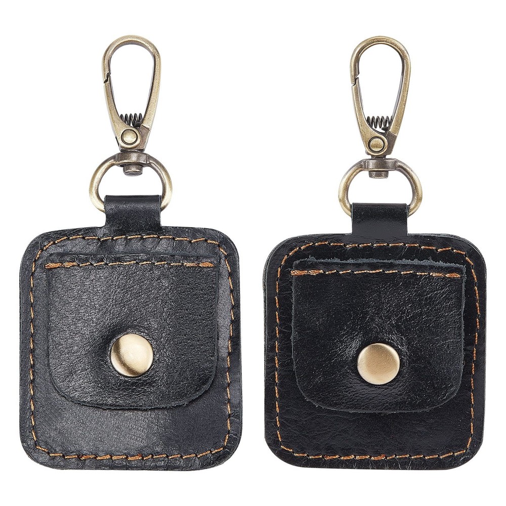 WEBEEDY 2 Pcs Coin Holder Leather Keychain Snap Open Case for Standard Challe…