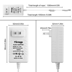 Facmogu 60W 12V 5A Power Adapter, AC 100-240V to DC 12V 5000mA Wall Adapter, …