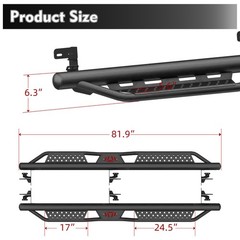 Running Boards for Classic Crew Cab Heavy Duty Carbon Steel Dual Step Bars