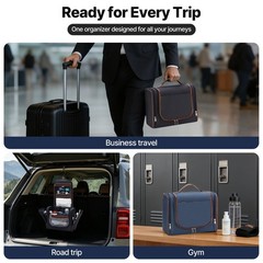 Large Capacity Water-Resistant Toiletry Bag with 360° Hook | Travel Organizer fo