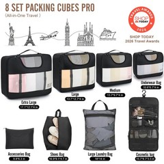 Veken 10 Set/8 Set Packing Cubes For Travel Essentials Suitcase Organizer Bags