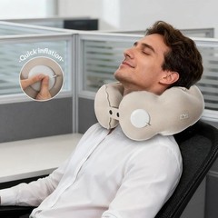 1 pc of compression inflatable neck pillow, portable adjustable U-shaped support