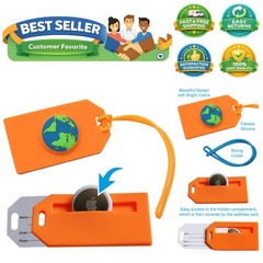 2-Pack Luggage Tag with Hidden Compartment for AirTag – The Most Discreet and…