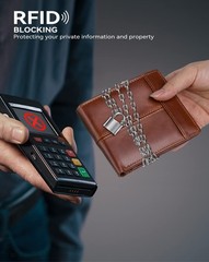 Swallowmall Mens Wallet Rfid Blocking Genuine Leather Bifold Wallets with 1 I…