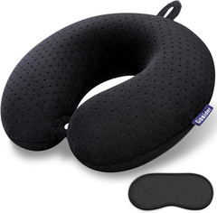 Almohada De Viaje De Espuma Viscoelastica Cuello Soporte Suave Para Avion Y Auto