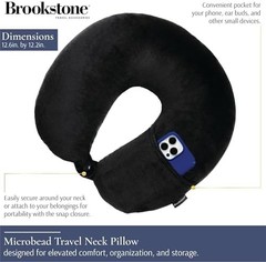 Brookstone Microbead Neck Pillow – Super Soft Cozy Lightweight Plush Travel P…