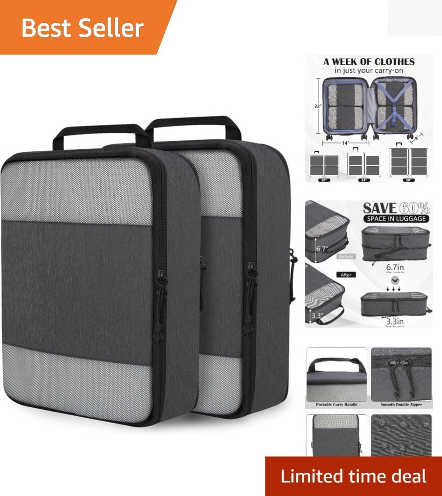 Extra Large Compression Packing Cubes Set for Effortless Travel Organization