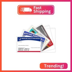 6 Pack New Medicare Card Holder Protector Sleeves，12Mil Clear PVC Waterproof Med
