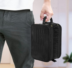 Dot&Dot Leather Toiletry Bag for Men Women – Spacious Unisex Toiletry Bag