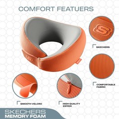 Skechers Womens Memory Foam Neck Pillow Comfortable Breathable Travel Pillow