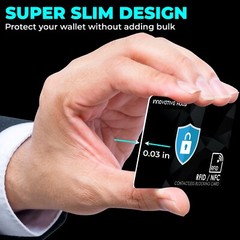 RFID Blocking Card – Slim RFID Card Blocker – NFC Contactless Card Protector 4pk