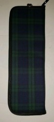 Blue Green Plaid classic Fabric Zip Travel Tie Case organizer