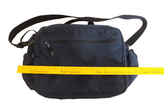LL Bean Shoulder Bag Messenger Navy Blue Zipper Carry On Embroidered Travel