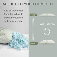 Small Camping Pillow for Sleeping,Shredded Memory Foam Travel Pillow Compact …