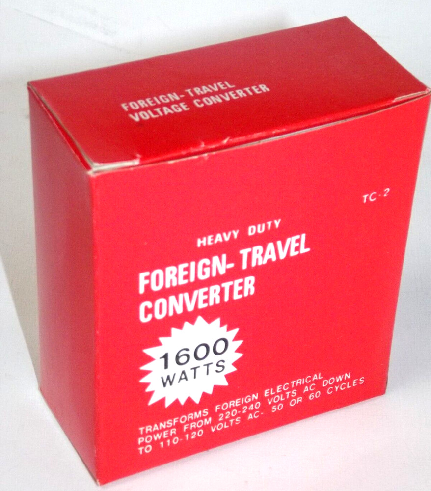 NIB Heavy Duty Foreign-Travel Converter 1600 Watts Green Unbranded One Outlet J