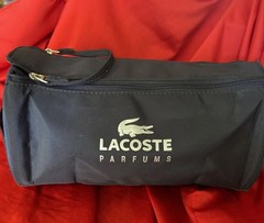 LACOSTE PARFUMS Dark blue , Double Zip Top Toiletries Bag Clean!