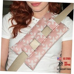 Chest Seatbelt Pillow, Soft Cushion for Pink Monstera Pattern (Smooth Cover)
