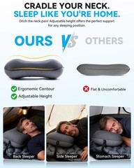 Ultralight Inflatable Pillow with Removable Cover for Neck Lumber Support Up…